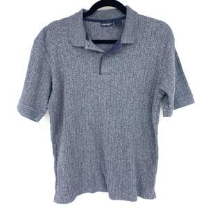 Cherokee Vintage Y2K Men's Ribbed Cotton Blue Polo Size Small